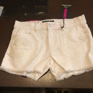 Jordache Girls Shorts With White Embroidery Sz 10